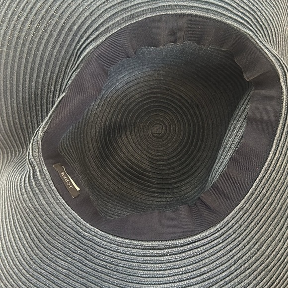 J. Crew Womens Navy Wide Brim Floppy Straw Hat Resortwear Beach Preppy Vacation - Picture 7 of 7